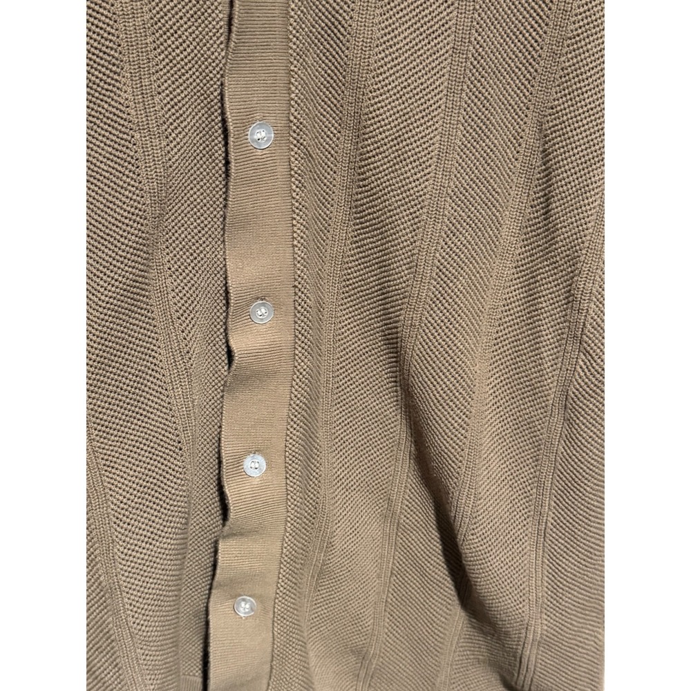 PacSun Mens Knit Polo Shirt Medium‎ Brown Button Up Short Sleeve Casual - Picture 2 of 7